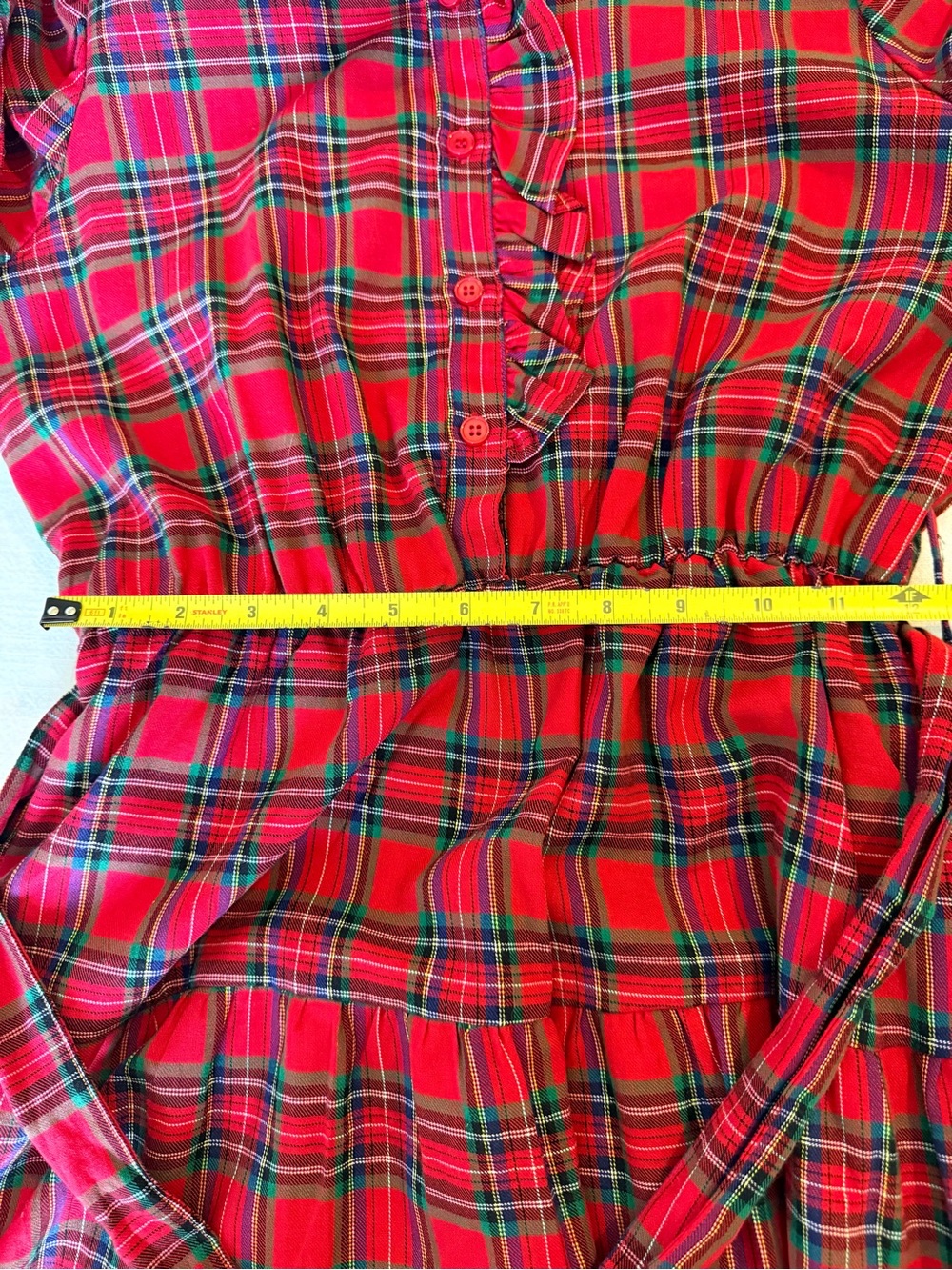 Sugarlips Red Plaid Ruffle Button-Front Mini Dress - Picture 7 of 8